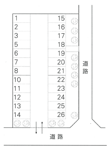 木内駐車場の駐車配置図
