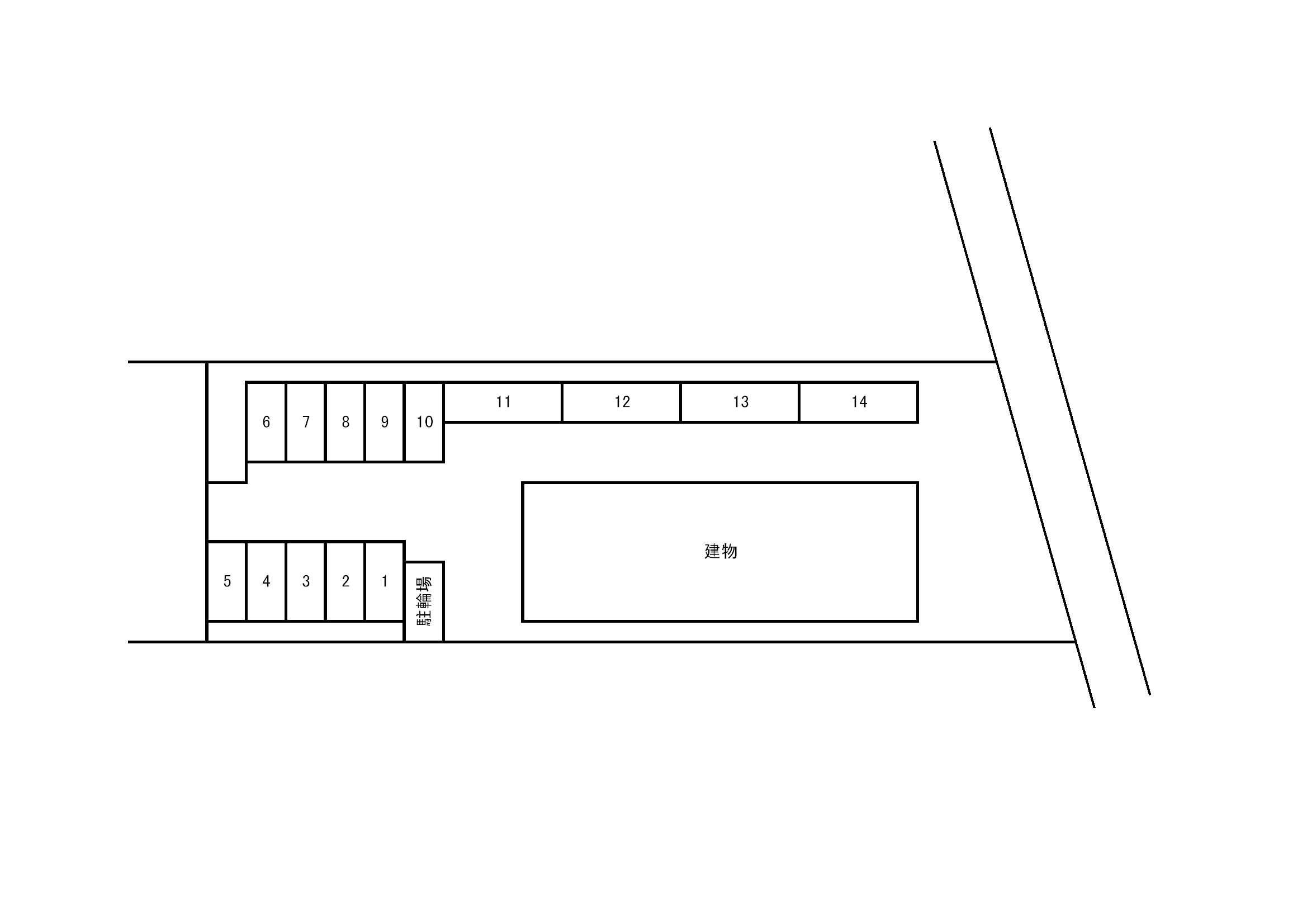 ハイツ雅駐車場の駐車配置図