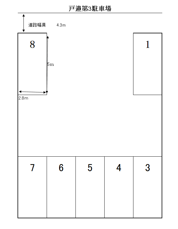 戸邉駐車場(第3)の駐車配置図