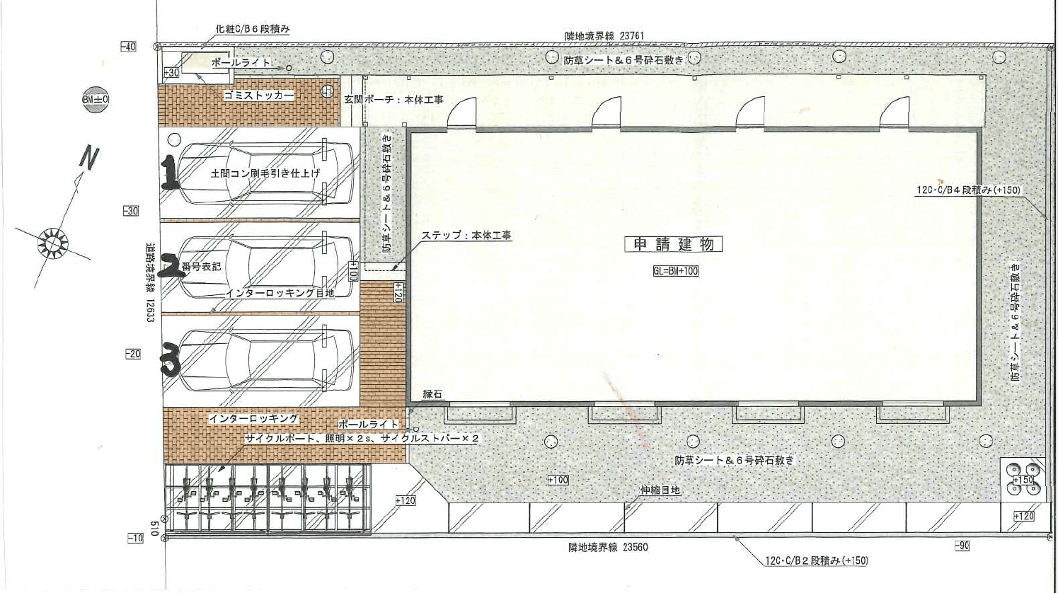 シャトレーヌ駐車場の駐車配置図