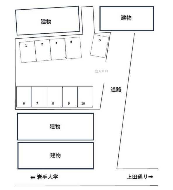 上田3丁目月極駐車場の駐車配置図