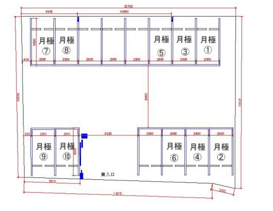 大和西大寺駅前第2の駐車配置図