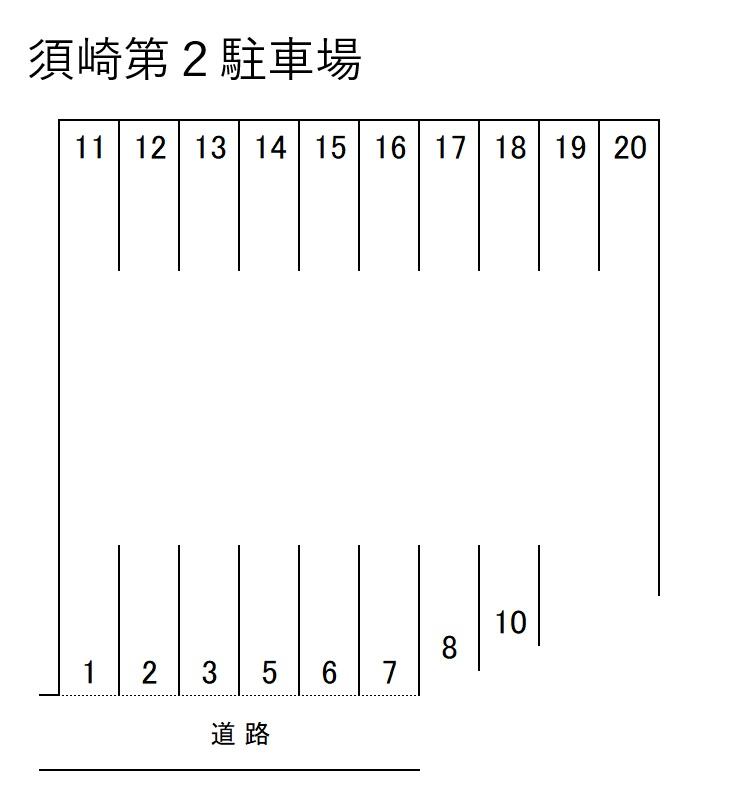 須崎第2駐車場の駐車配置図