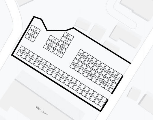 宇頭池下駐車場の駐車配置図
