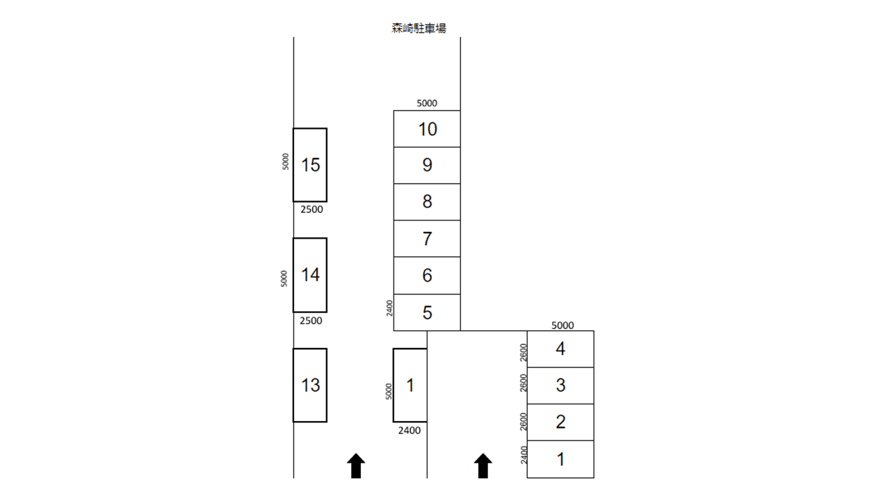 森崎駐車場の駐車配置図