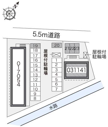 上の段弐号館(31141) 敷地外駐車場の駐車配置図