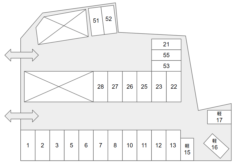 グリーンカーパーク西田の駐車配置図