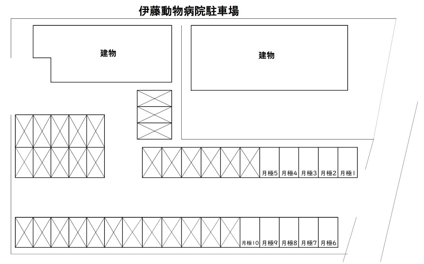伊藤動物病院駐車場の駐車配置図