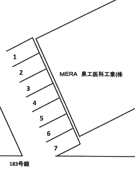 米田Cガレージの駐車配置図