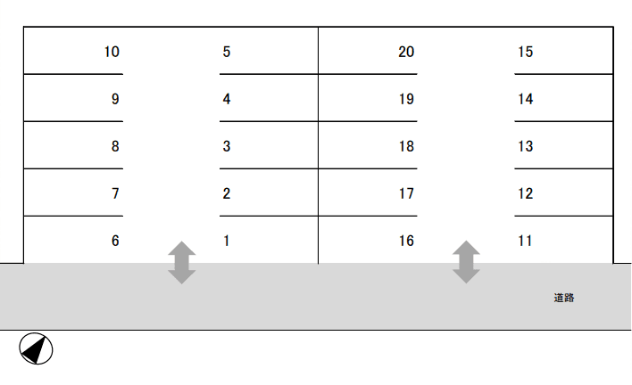 朝日ヶ丘駐車場の駐車配置図