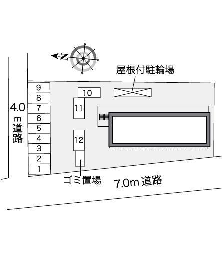 グリーンサイト A棟(35519)の駐車配置図
