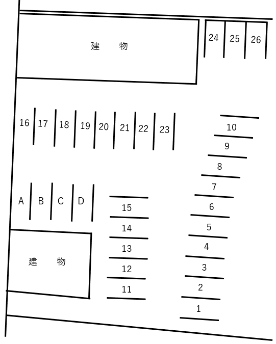菅原町第2駐車場の駐車配置図