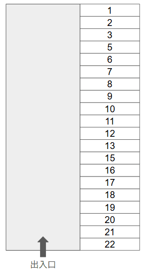 野本哲也様貸車庫の駐車配置図
