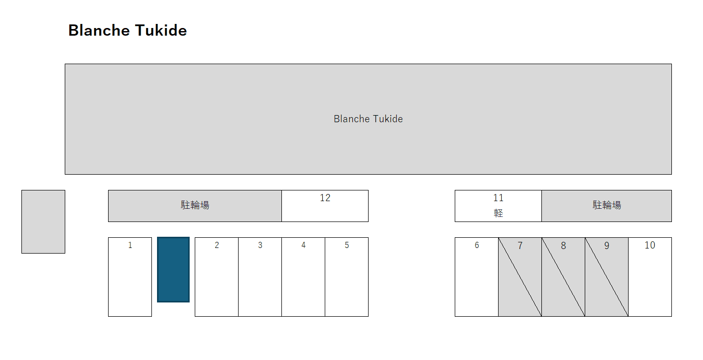 BlancheTukide駐車場の駐車配置図