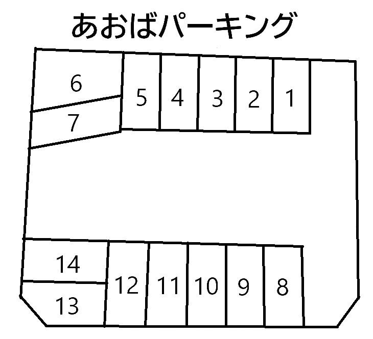あおばパーキングの駐車配置図