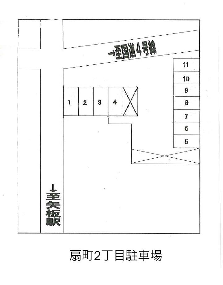 扇町二丁目駐車場の駐車配置図