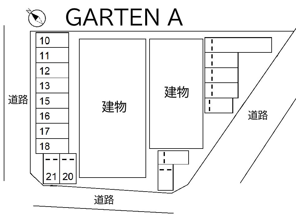 GARTEN Aの駐車配置図