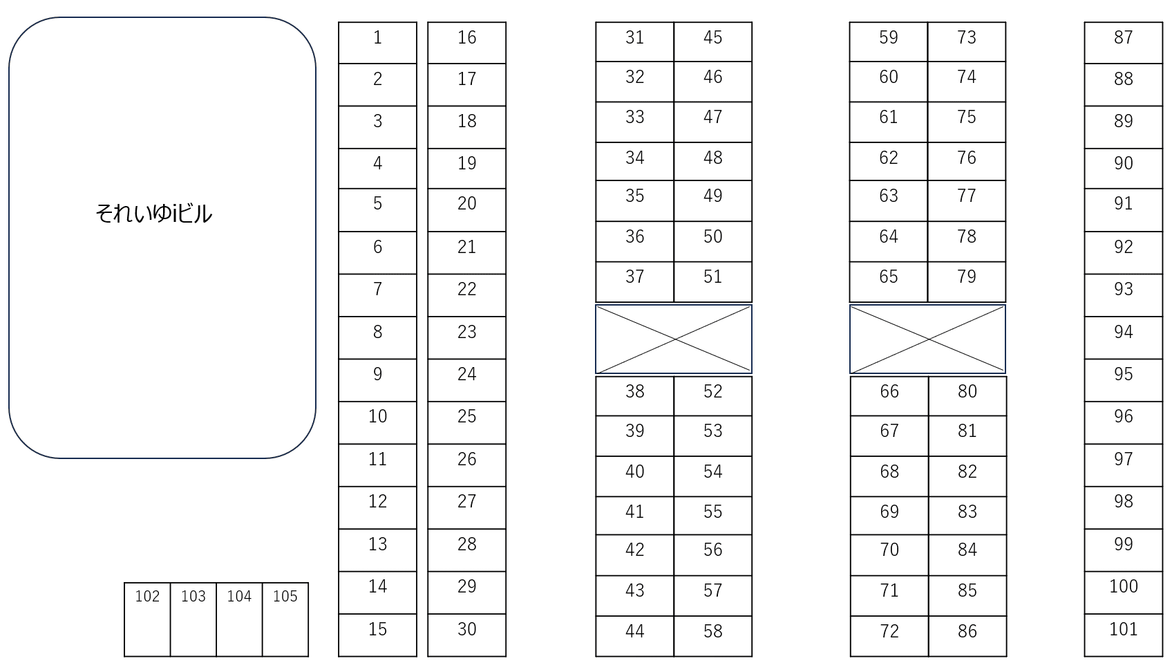 ソレイユ南駐車場の駐車配置図