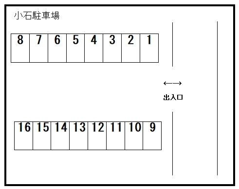 小石駐車場の駐車配置図