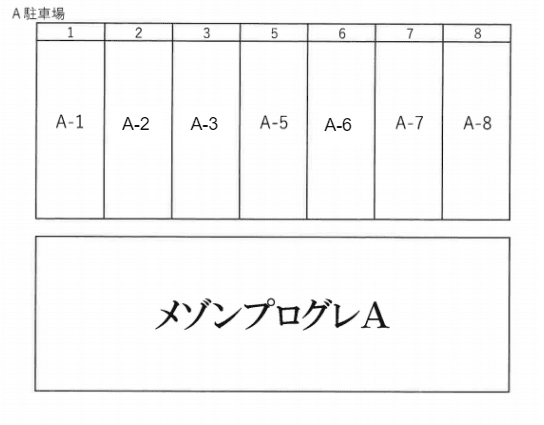 メゾンプログレ駐車場Aの駐車配置図