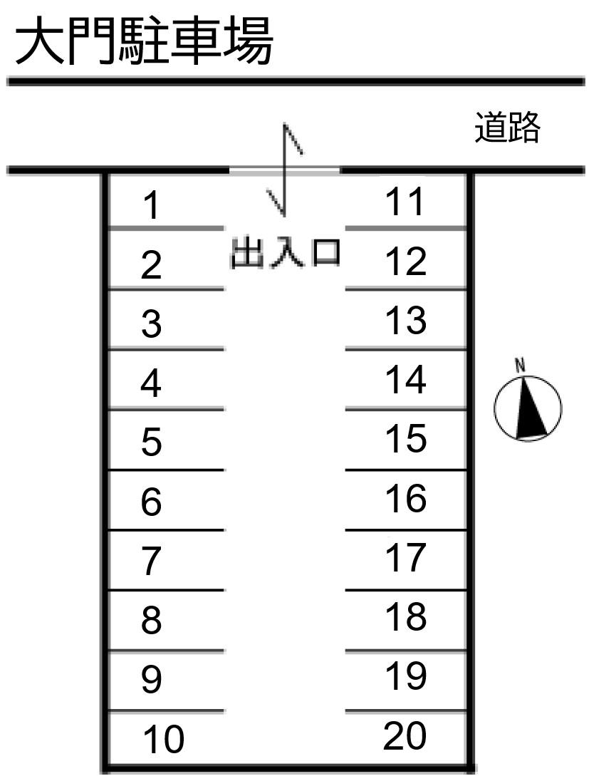 大門駐車場の駐車配置図