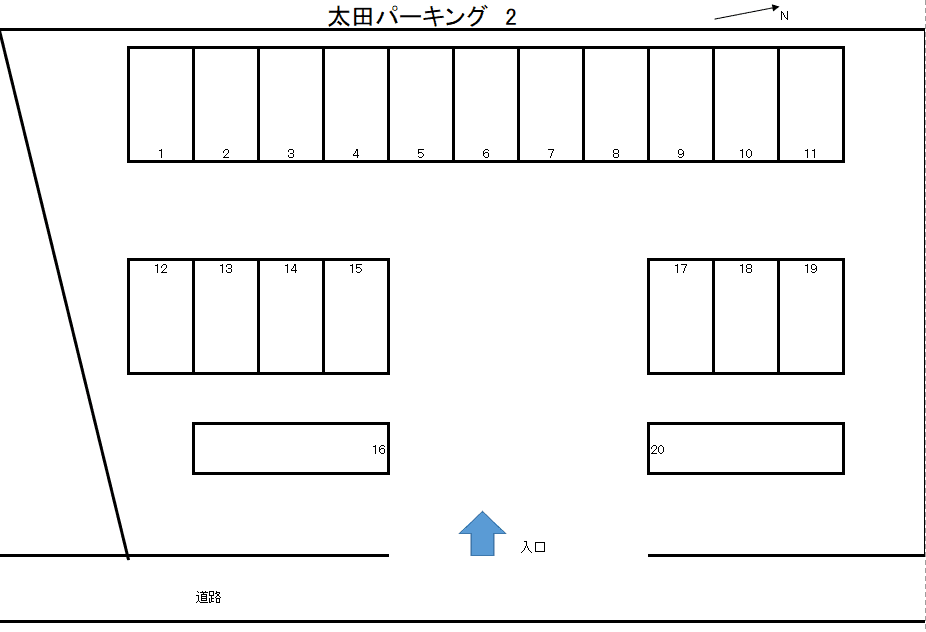 太田第二パーキングの駐車配置図