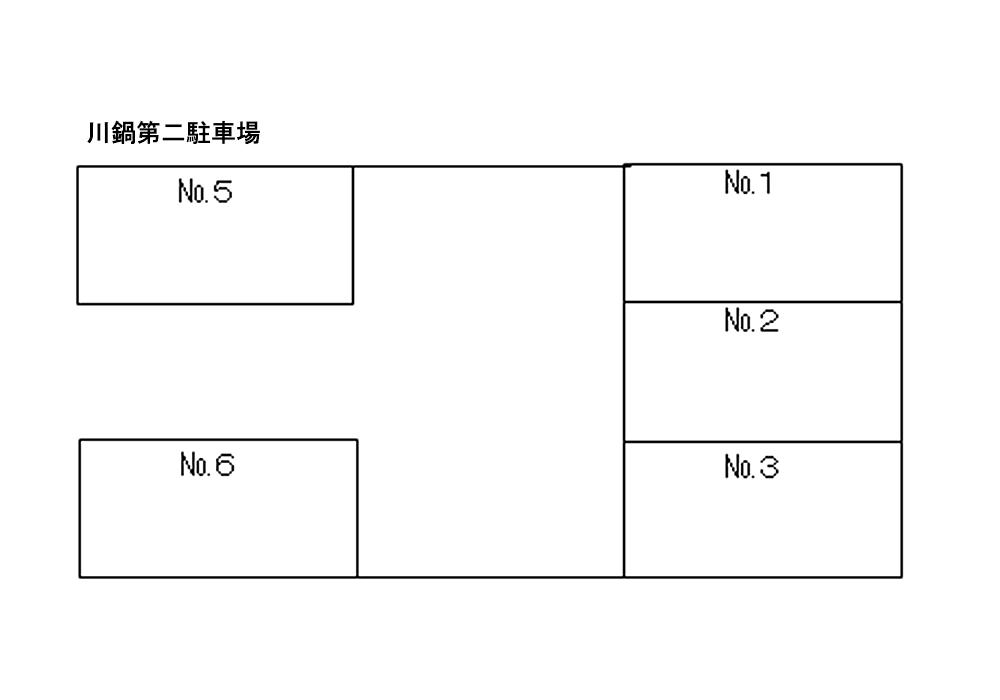川鍋第二駐車場の駐車配置図