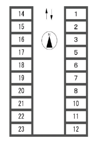 巧駐車場の駐車配置図