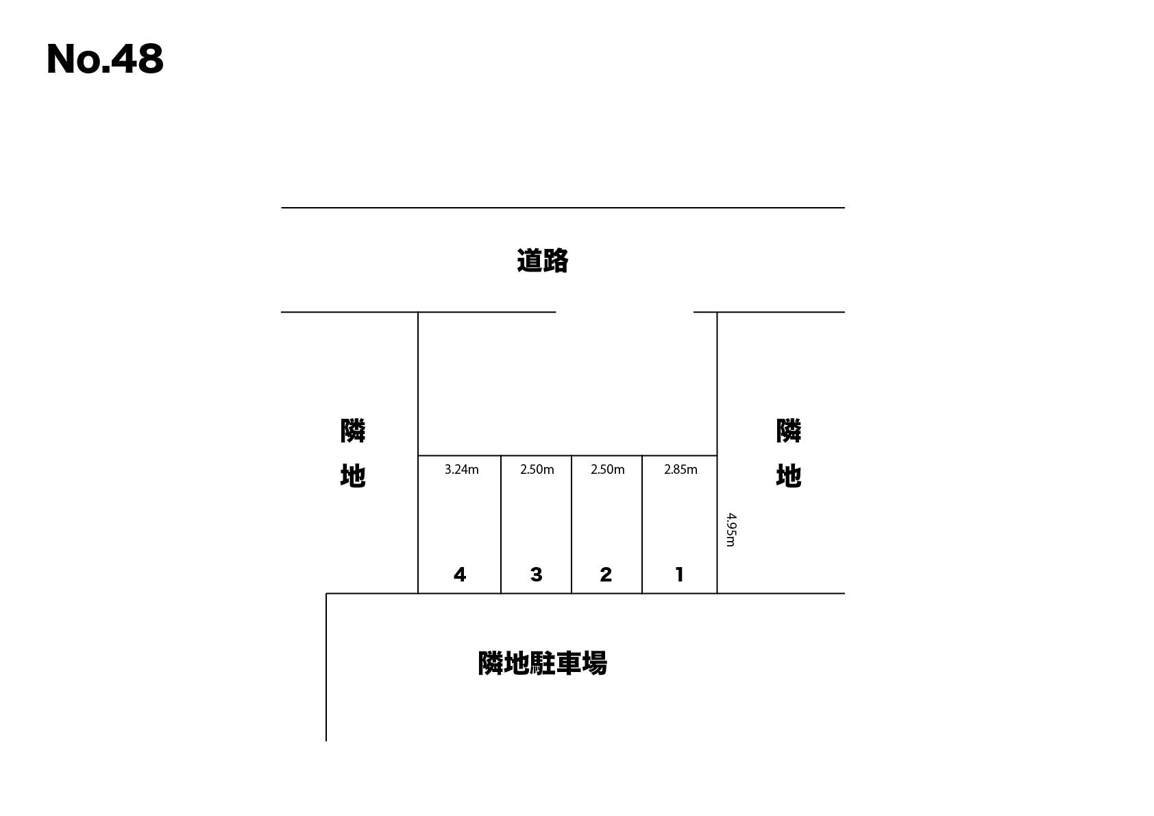 みやび3駐車場(No.48)の駐車配置図