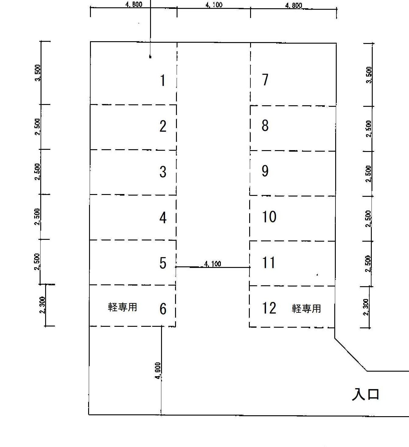 小路口町M駐車場の駐車配置図