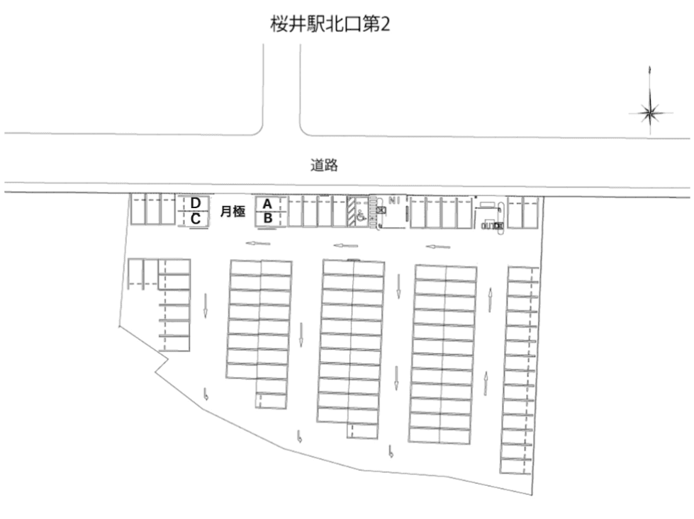 桜井駅北口第2の駐車配置図