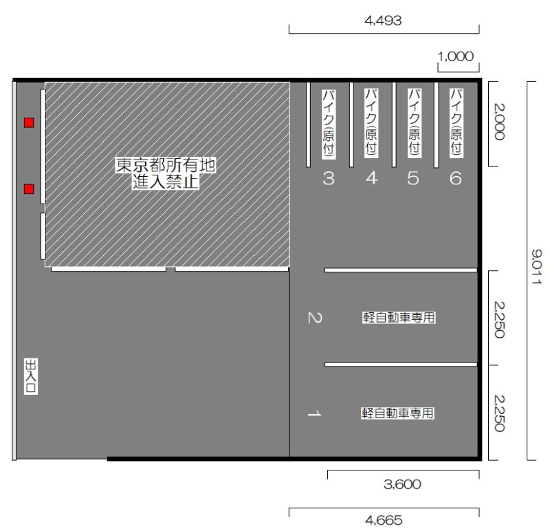 神明南2丁目駐車場の駐車配置図