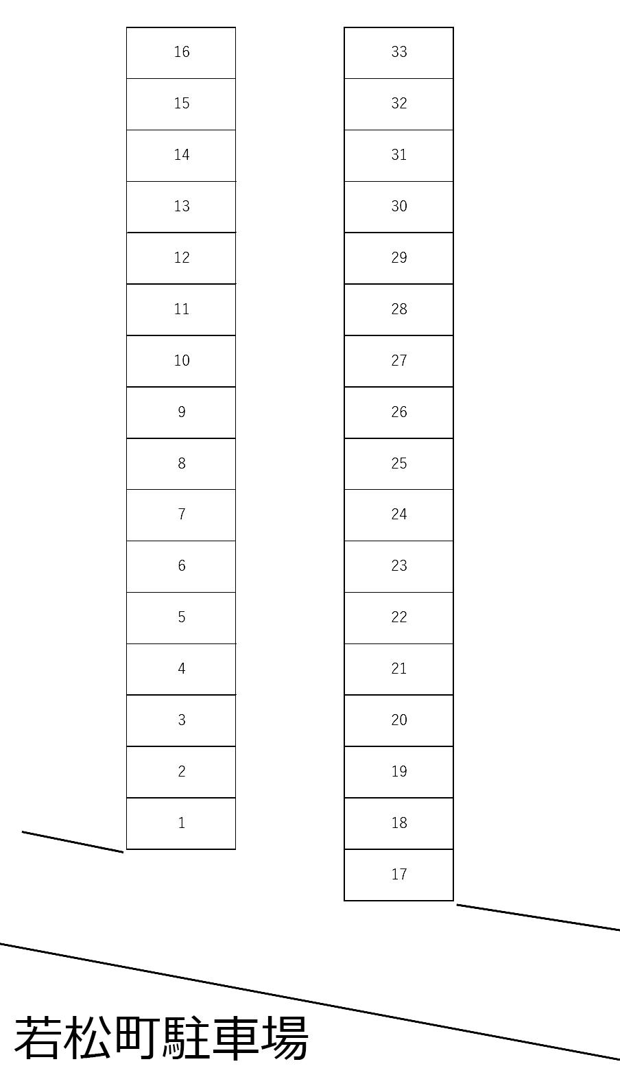 若松町駐車場の駐車配置図