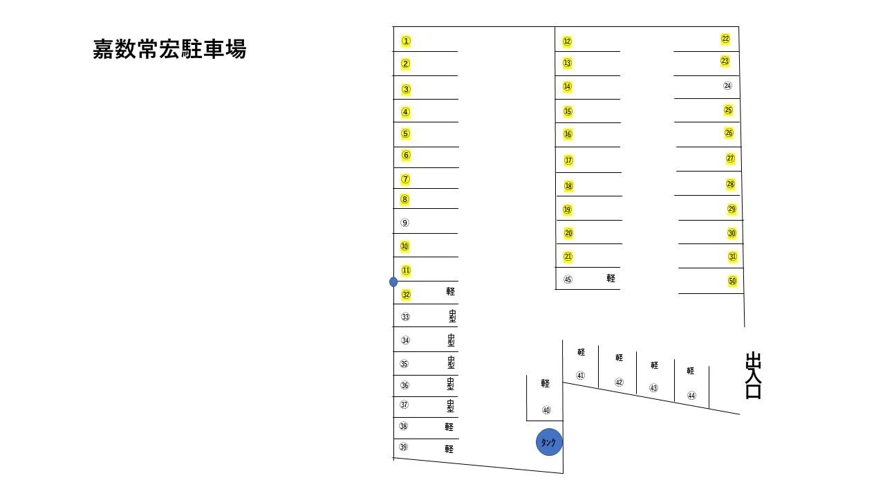 嘉数常宏駐車場の駐車配置図