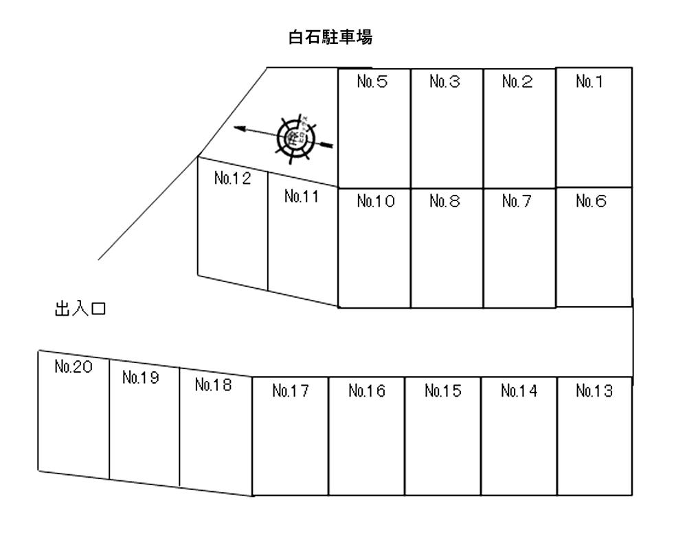 白石駐車場の駐車配置図