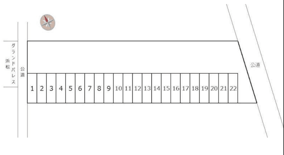 グランドパレス浜松駐車場の駐車配置図