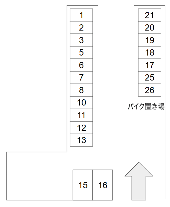 冨岡駐車場の駐車配置図