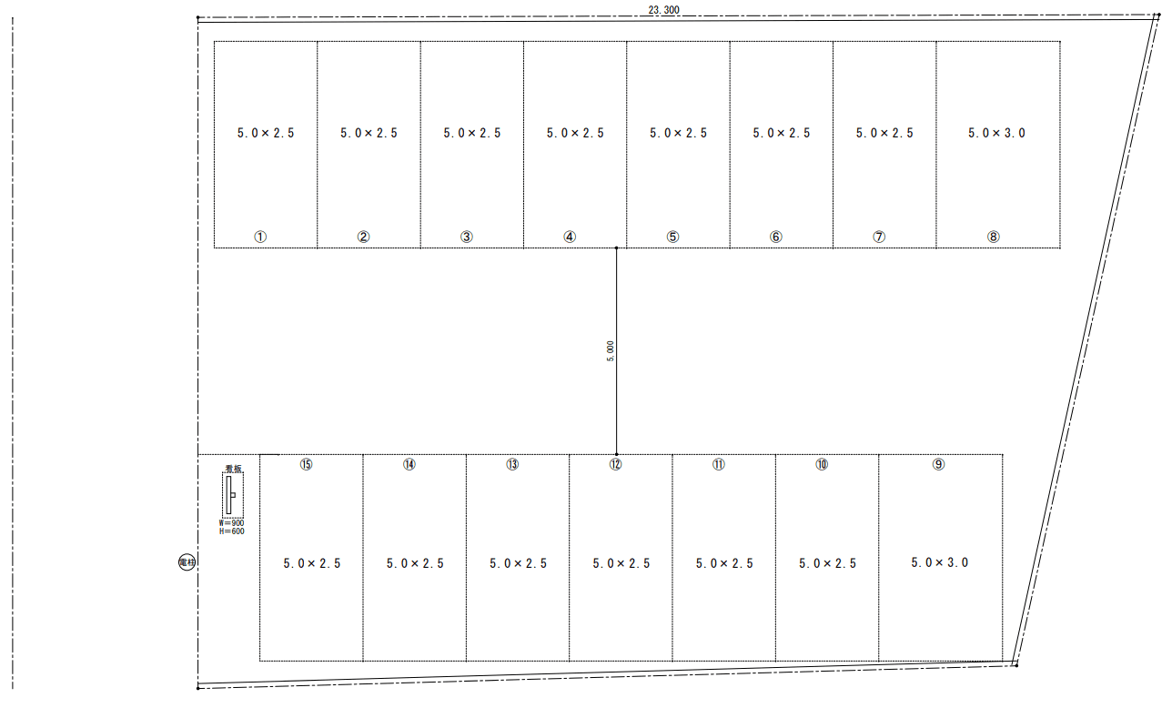 須屋MH駐車場の駐車配置図