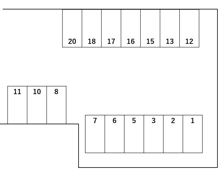 ハーベストの駐車配置図
