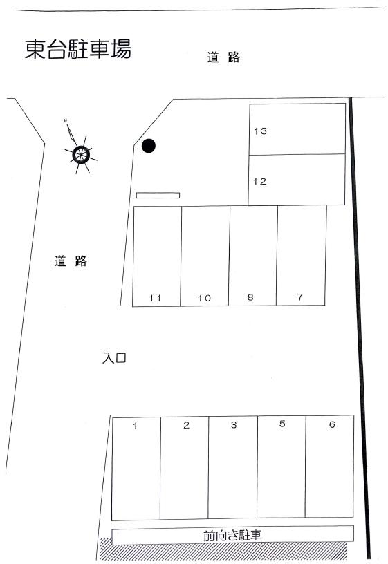 東台駐車場の駐車配置図
