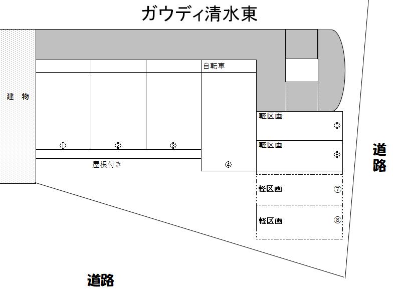 ガウディ清水東の駐車配置図