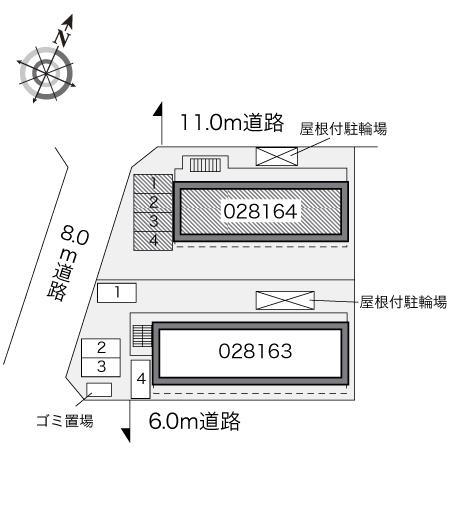 ニュー千葉ハイツ B(28164)の駐車配置図
