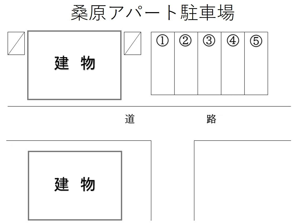 桑原アパート駐車場の駐車配置図