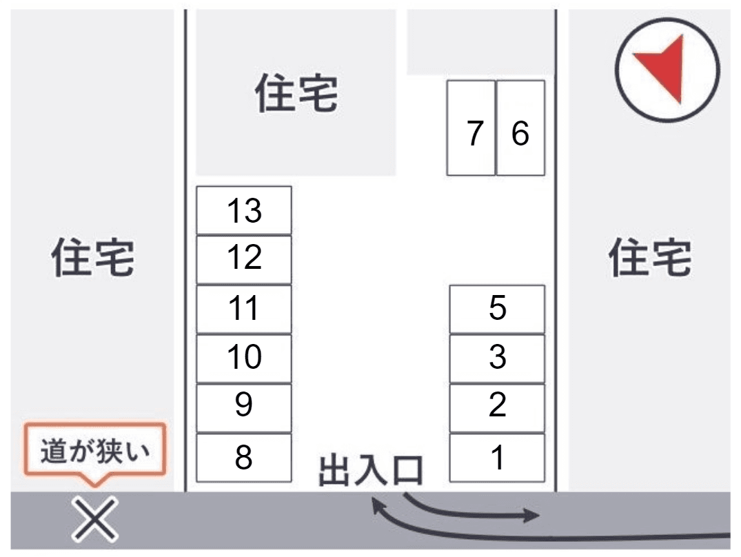 小松里町562-3駐車場の駐車配置図