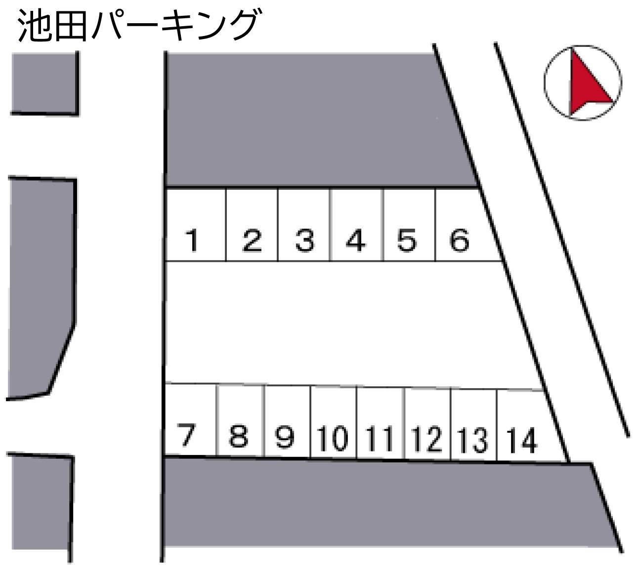 池田パーキングの駐車配置図
