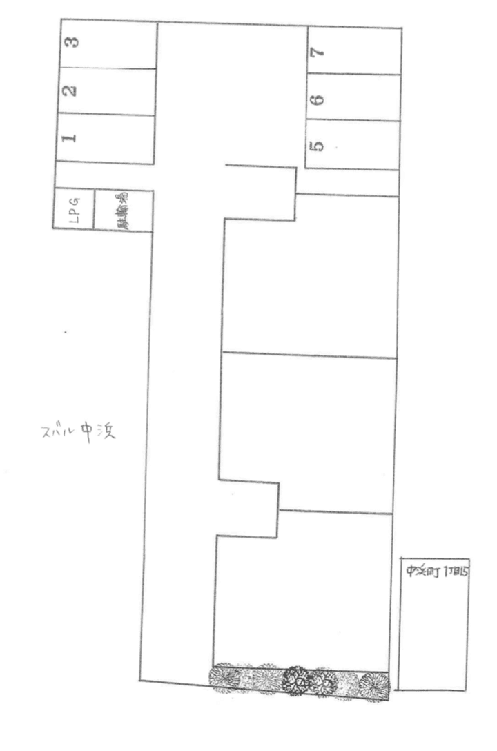 スバル中浜の駐車配置図