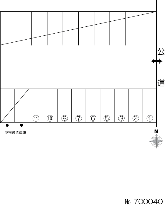 石田町(水谷)駐車場の駐車配置図