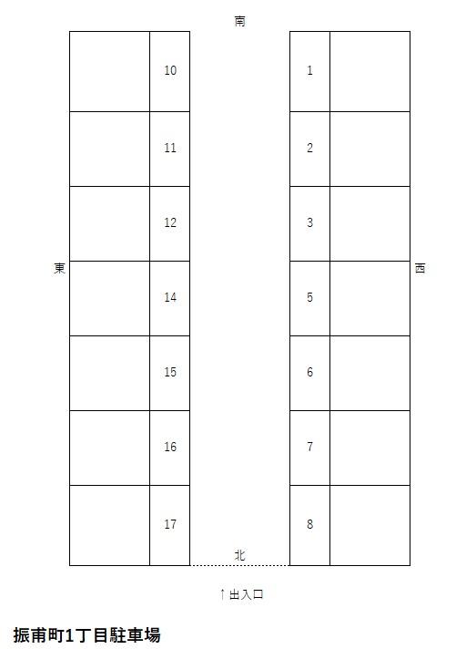 振甫町1丁目駐車場の駐車配置図