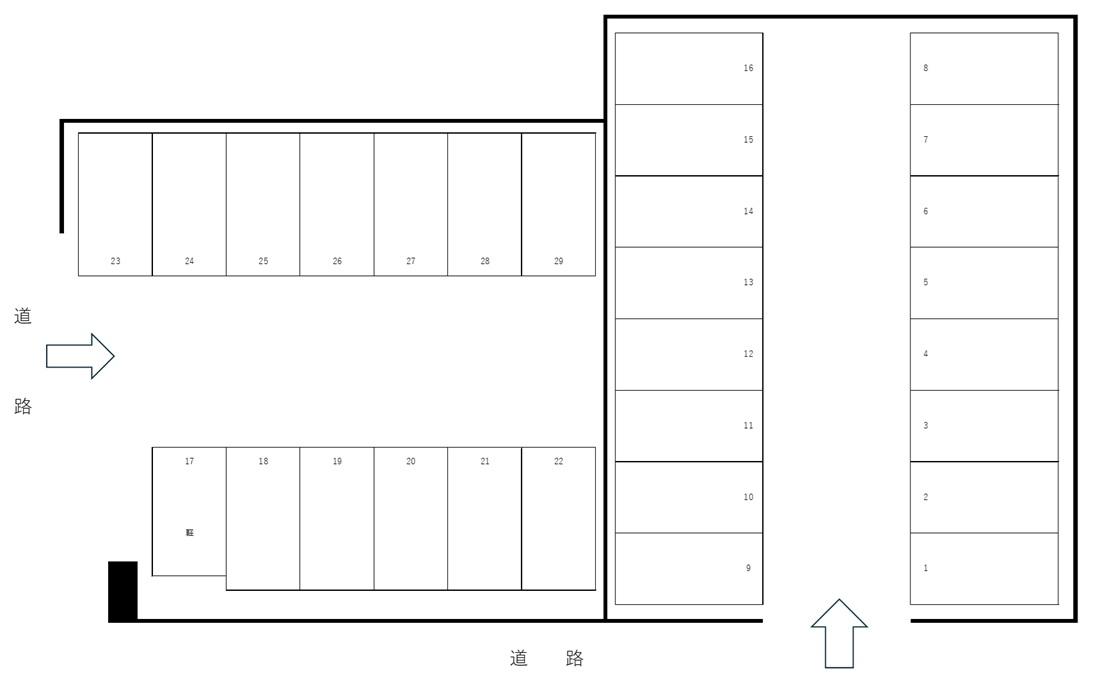 鷹の巣東駐車場の駐車配置図