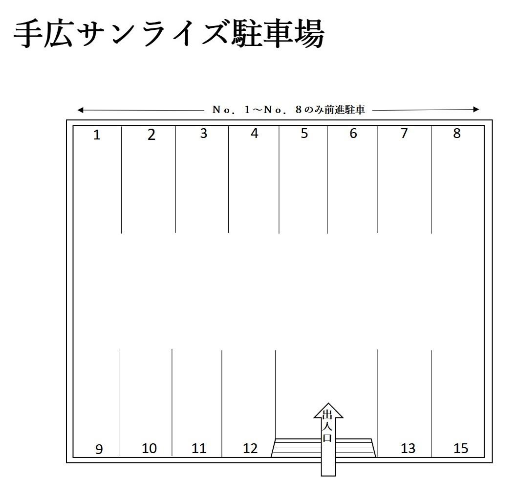 手広サンライズ駐車場の駐車配置図